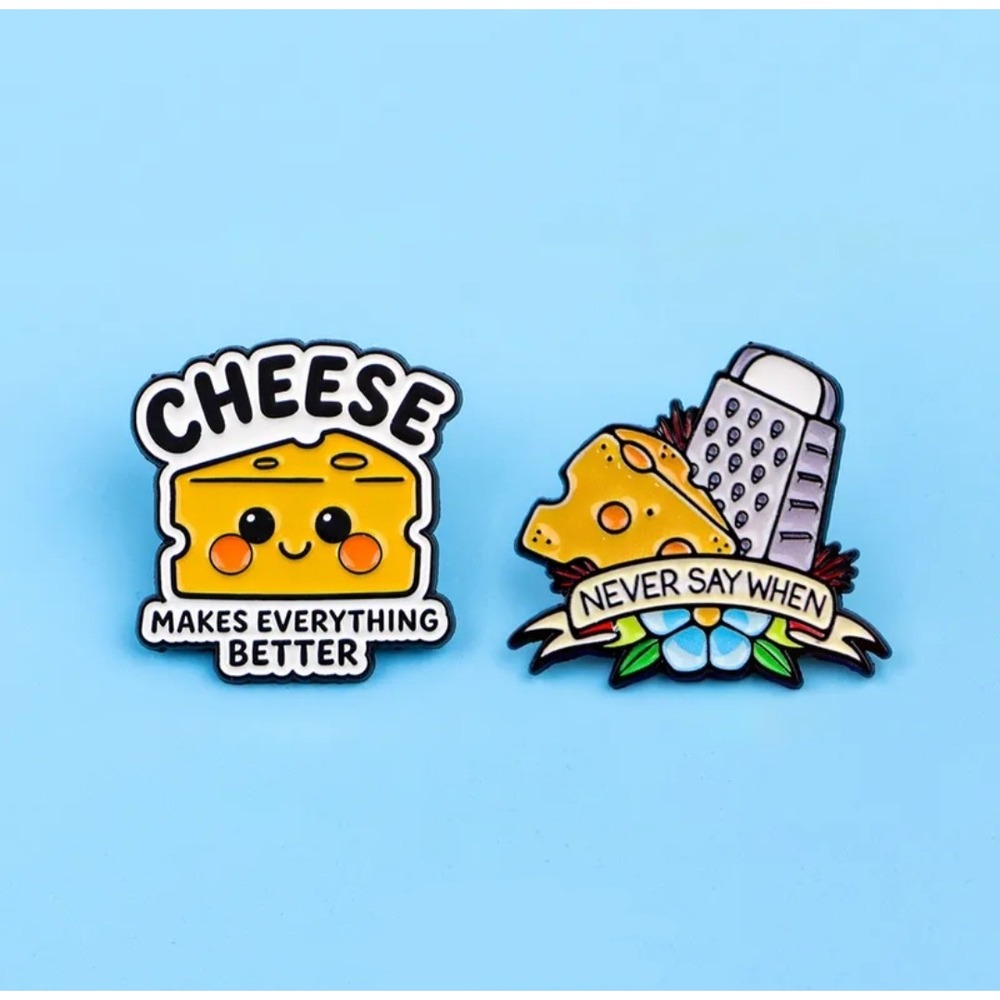 Cheese Enamel Pin Set Never Say When Cheese Makes Everything Better Foodie Pins